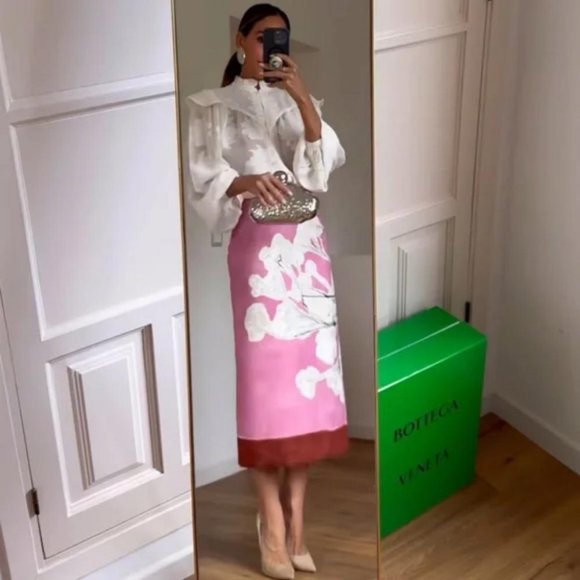 ZARA ZW COLLECTION LINEN BLEND PENCIL SKIRT - Picture 4 of 6